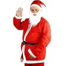 Fantasia Papai Noel Adulto Roupa Natal Cetim Luxo 5 Peças