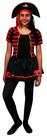 Fantasia Pirata Feminino Adulto Vestido Listrado Halloween Luxo