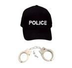 Fantasia Police C/ Boné Bordado Branco e Algemas Fantasia Police C/ Boné Bordado Branco e Algemas