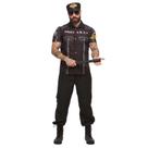 Fantasia Policial de Carnaval Adulta Masculina Longa Com Quepe
