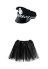 Fantasia Policial Feminina C/ Quepe e Saia 35 Cm - 2 Peças
