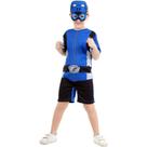 Fantasia Power Rangers Infantil Azul Curto Com Máscara Beast Morphers Fantasia Power Rangers Infantil Azul Curto Com Máscara Beast Morphers