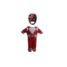 Fantasia Power Rangers Vermelho C/ Máscara 3d E Enchimento