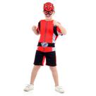 Fantasia Power Rangers Vermelho Curto Infantil - Beast Morphers Fantasia Power Rangers Vermelho Curto Infantil - Beast Morphers