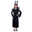 Fantasia Rainha do Mal Malévola Vestido Infantil com Tiara - Halloween