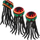 Fantasia Rasta Hat SATINIOR para homens com peruca preta Dreadlocks