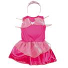 Fantasia Rosa Vestido de Princesa e Coroa para Brincar