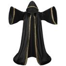Fantasia: roupão colorido de feiticeiro doméstico com capuz, 150 cm, preto