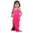 Fantasia Sereia Bebê Infantil C/ Saia Cauda Serei Rosa Calda