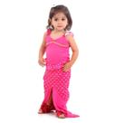 Fantasia Sereia Rosa Bebê Com Cauda Fantasia Sereia Rosa Bebê Com Cauda