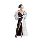 Fantasia Sexy De Cruella De Vil Para Mulheres Com Capa De Pelúcia E Vestido Com Suspensórios Fantasia Sexy De Cruella De Vil Para Mulheres Com Capa De Pelúcia E Vestido Com Suspensórios