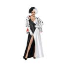 Fantasia Sexy De Cruella De Vil Para Mulheres Com Capa De Pelúcia E Vestido Com Suspensórios