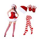 Fantasia Sexy De Mãe Natal Para Mulheres Adultas Com Meias, Luvas E Chapéu Para Festa De Natal E