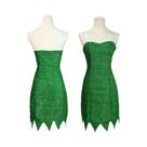 Fantasia Sexy De Tubo Verde Mini Para Mulheres, Conjunto De Peruca Miss Tinker Bell Para Halloween