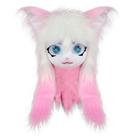 Fantasia SMILETERNITY Animal Head Cat Fursuit Máscara cortada rosa e branca Fantasia SMILETERNITY Animal Head Cat Fursuit Máscara cortada rosa e branca