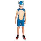 Fantasia Sonic Macacão Curto Com Máscara Infantil