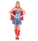 Fantasia Super Mulher Adulto de Luxo Completa Com Capa Sulamericana