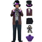 Fantasia Tvnxdgl The Hatter para homens Mad Tea Party Halloween 2GG Fantasia Tvnxdgl The Hatter para homens Mad Tea Party Halloween 2GG