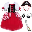 Fantasia TYHTYM Pirate Dress Up Cosplay para crianças com chapéu tapa-olho