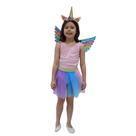 Fantasia Unicórnio Infantil Kit com Saia, Asas e Tiara