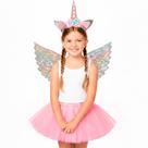 Fantasia Unicórnio Infantil pra Menina Kit Saia Asa e Tiara com Chifre