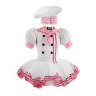 Fantasia Vestido Para Bebê Chef de Cozinha Feminina Com Chapéu Fantasia Vestido Para Bebê Chef de Cozinha Feminina Com Chapéu