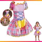 Fantasia Vestido para Festa Junina Infantil Fashion Fitas Quadrilha Fantasia Vestido para Festa Junina Infantil Fashion Fitas Quadrilha