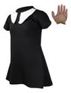 Fantasia Vestido Roupa Vandinha 2 A 9 Anos Com Mãozinha