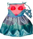 Fantasia Vestido Sereia Infantil Divertido Com Tiara