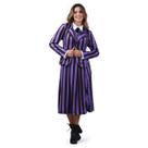 Fantasia Wandinha Adulta Uniforme Colegial Roxo Halloween Luxo