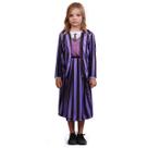 Fantasia Wandinha Infantil Uniforme Colegial Roxo Halloween