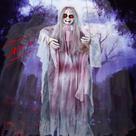 Fantasmas pendurados de Halloween Jibeufi Creepy Swinging Girl Ghost Fantasmas pendurados de Halloween Jibeufi Creepy Swinging Girl Ghost