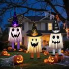 Fantasmas pendurados iluminados ao ar livre de Halloween HALOGATE 91x38cm Fantasmas pendurados iluminados ao ar livre de Halloween HALOGATE 91x38cm