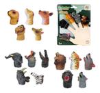 Fantoches De Dedo Animais Selva 5 Bonecos Miniatura Dedoche