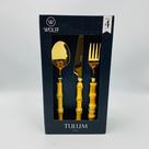 Faqueiro 12 Peças com Cabo de Bambu Tulum Dourado em Aço Inox Wolff Faqueiro 12 Peças com Cabo de Bambu Tulum Dourado em Aço Inox Wolff