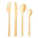 Faqueiro 16 Peças de Aço Inox Athenas Dourado