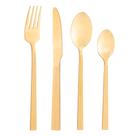 Faqueiro 16 peças em Aço Inox Athenas Dourado Lyor
