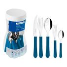 Faqueiro 20 Peças Leme Azul Aço Inox Polipropileno Tramontina