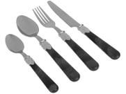 Faqueiro 24 Peças Inox Preto Marmorizado Casambiente