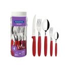 Faqueiro 30Pcs Ipanema Vermelho Laminas de Aco Tramontina