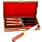Faqueiro 6 peças Arkhip Pepitinha Seis 5'' Cabo Madeira Caixa