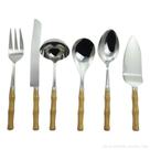 Faqueiro 6 Peças de Servir Aço Inox Estampa Bambu BTC