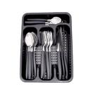 Faqueiro Aço inox 17 Peças com Gaveteiro Organizacional Cabo Plástico colorido Faqueiro Aço inox 17 Peças com Gaveteiro Organizacional Cabo Plástico colorido