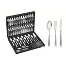 Faqueiro aço inox com faca de mesa e estojo de madeira 76 pç