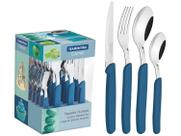 Faqueiro Carmel Turquesa Escuro 24 Peças Inox Churrasco Cozinha Chá Tramontina Faqueiro Carmel Turquesa Escuro 24 Peças Inox Churrasco Cozinha Chá Tramontina