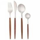 Faqueiro de Aço Inox Cabo Estampa Madeira 24pç Organic