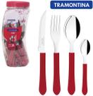 Faqueiro de Inox Tramontina Leme c/ 24 pçs Cabo Vermelho
