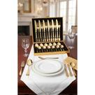 Faqueiro Dourado Premium 24 Peças com Maleta Luxo