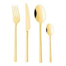 Faqueiro Firenze 24 Peças Aço Inox Dourado Luxo Jantar