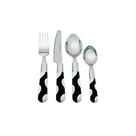 Faqueiro Inox 24 Peças Resina Estampa Poá Preto e Branco BTC
